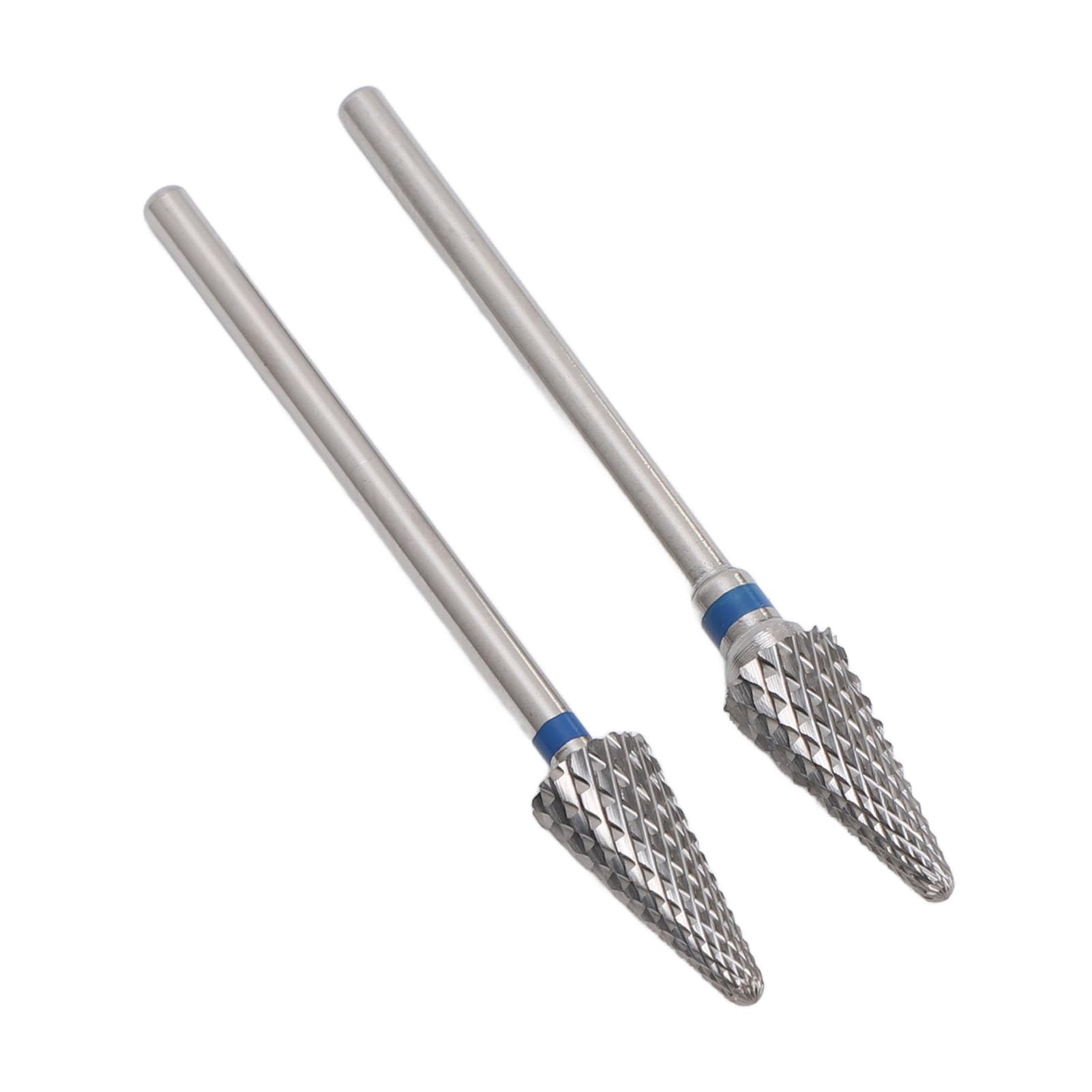 Broca Cónica para Uñas de Tungsteno de 2 Piezas, Herramienta Rotativa para Manicura y Pedicura para Eliminación de Cutículas, Broca para Uñas en Forma de Cono para Taladro