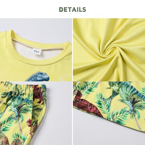 Image of Ayzozuy Boy Clothes Colorblock Top + Drawstring Waist Shorts 2 Pieces Kid Summer Outfits Set