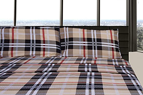 Friends At Home 180 Gram Cotton Heavyweight Flannel Duvet Cover Sets (Beige/Black/Red/White, Queen) #TOP1