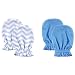 Luvable Friends Basic Scratch Mittens 2-Pack (0 - 6 Months, Blue Chevron)
