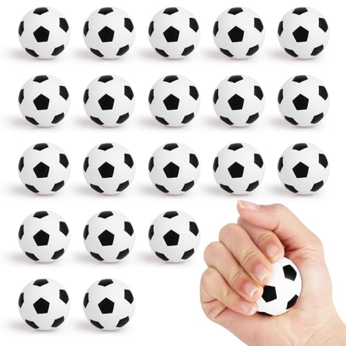 Hxezoc Mini Soccer Stress Balls 20 Packs Soccer Foam Sports Balls Small Squeeze Anxiety Bulk Toy...