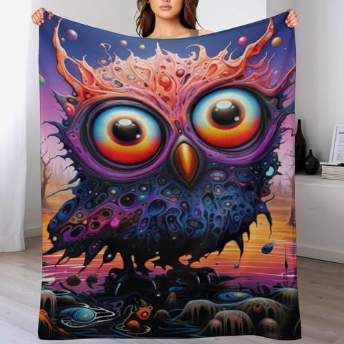 Manta de búho acogedora para tardes de película en el sofá 2