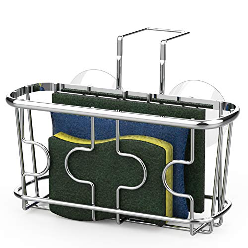 Simple Houseware Kitchen Sink Caddy Organizer for Brush Sponge Holder, Chrome