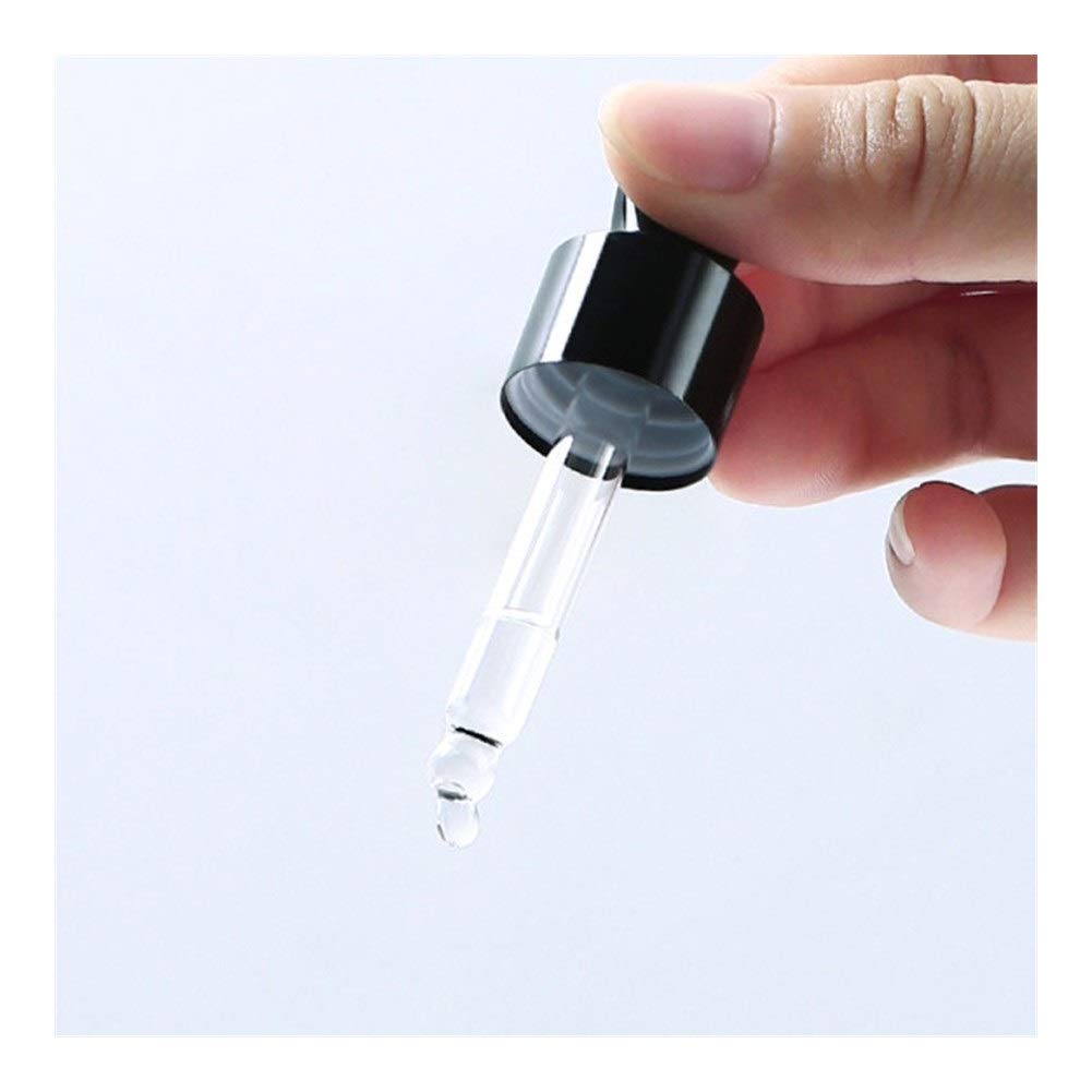Casa de repuesto vacía MASCOTA Botellas 20pcs 5ml-100ml botellas vacías de vidrio ámbar cuentagotas esencial de aromaterapia verde gota del aceite de la botella de líquido reactivo Pipetear recargable