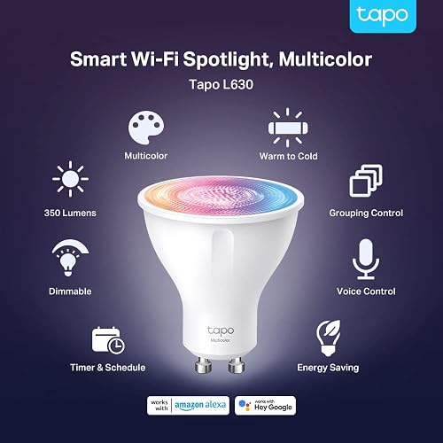 Tapo Ampoule Connectée Alexa GU10, Multicolore LED Dimmable L610, 4 pièces - 2