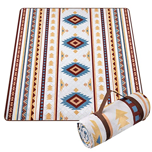 Image of ZYlifemagic Extra Large Outdoor Picnic Blankets Waterproof, for The Beach, Camping Travelling on The Grass, Rolling Up Packaging，Portable Carring, 79" x 79" Picnic Mat - Outle Style