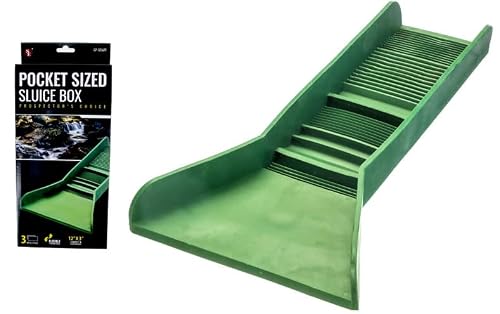 Gold pan kit Pocket Sized TPR Plastic Green Sluice Box - 12\"X3\"x5.5\" 12\" Green Pan