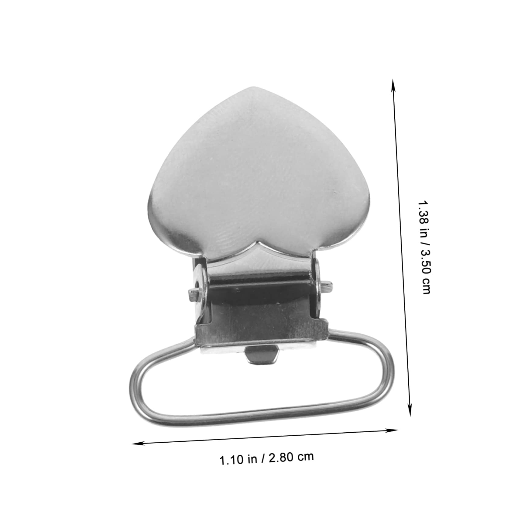 TOVINANNA 30pcs Heart Shape Suspender Clips Metal Clothes Clamp Fasteners Versatile Sheet and Pacifier Clips for Easy to Install Smooth Surface Design