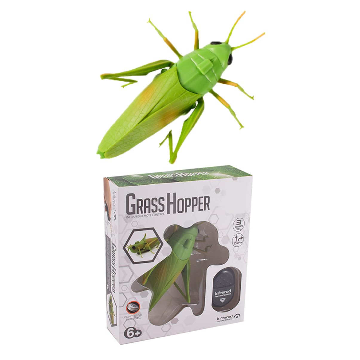 Amazon.co.jp: CHILDWEET 1セット遥控草蜢玩具 笑いを 電動仿真バッタ