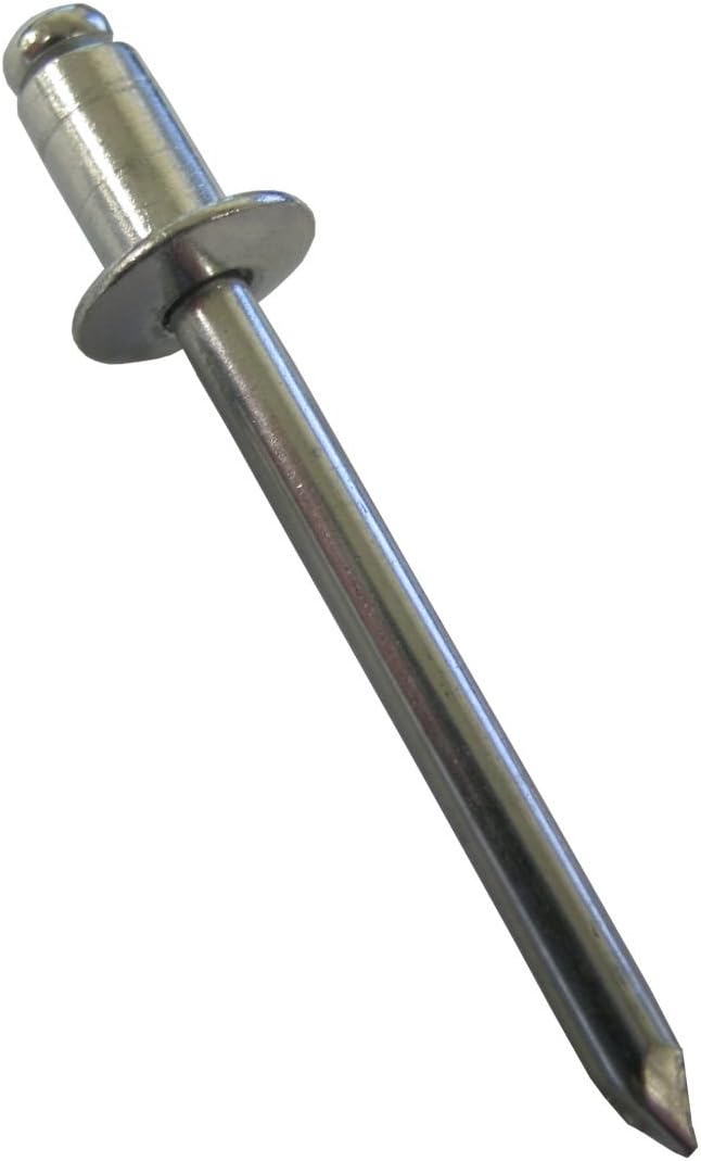 ALUMINUM BLIND RIVET - 1/8 DIA X .188-.250 GRIP RANGE. DOME HEAD, PLAIN FINISH (PACK OF 500 PIECES)