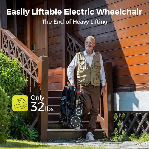 Image of Paiseec Electric Wheelchair Lightweight Foldable, Only 32 lbs, Power Wheelchair for Adults /Seniors, Compact Motorized Wheelchair with Travel Bag, Airline Approved, Up to 11 Miles