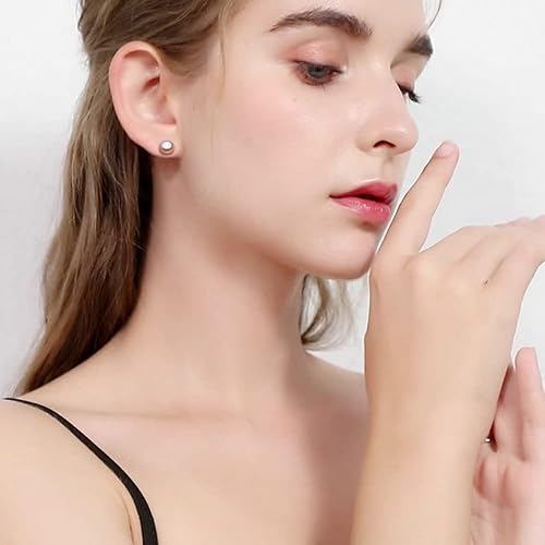 Miniatura 3 de Cultured Freshwater White Grey Black Pearl Earrings for Women Girls with 925 Sterling Silver Stud Earring Hypoallergenic 78910mm