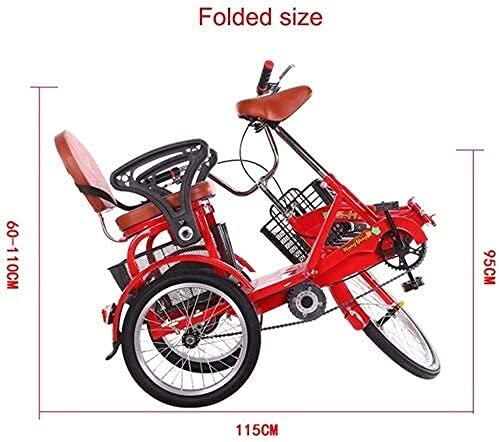 Triciclo para adultos plegable, con cesta grande, manillar y asiento ajustables, ideal para personas mayores, mujeres y hombres miniatura 3