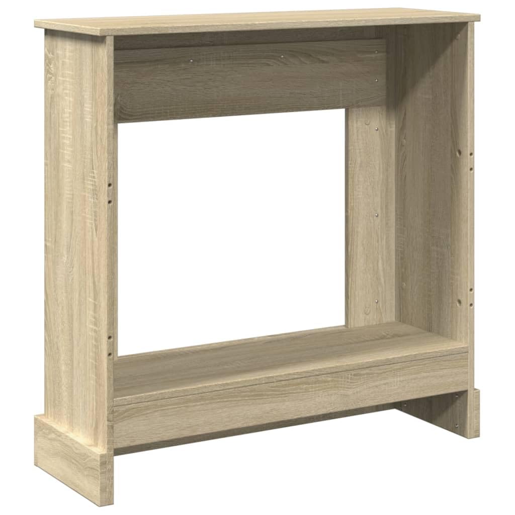 Obramowanie kominka z dębu Sonoma 90 x 30 x 90 cm, konsola kominkowa do kominka elektrycznego, dekoracyjna rama kominkowa z materiału drewnopochodnego