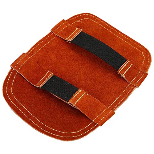 Anti Flame Stitching Sparking Shield Welding Pad, Leather Aluminized Back Welding Hand Pad for Welder Furnace