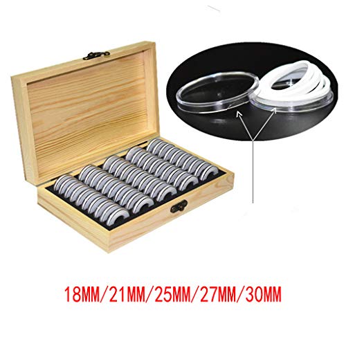 Caja para monedas de madera con 50 compartimentos miniatura 4