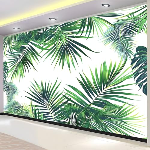 Papier peint intissé vert feuilles tropicales 300x210 cm decor de salon - 2