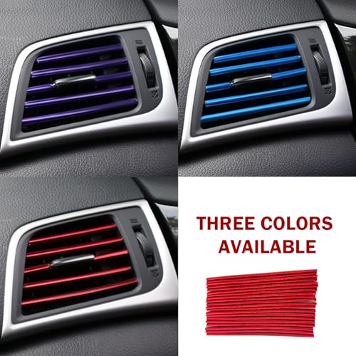 Image of 20PCS Car Vent Outlet Trim, Bendable Air Conditioner Vent Decoration Strip, Universal Auto Air Oulet Strips, for Most Vehicles (Red)