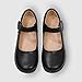TENGTA Girls Mary Jane Flats Comfort Uniform Dress Shoes Casual Women Slip On Dance Flat Shoe for School Wedding Party Church, Black, 1.5 Big Kid