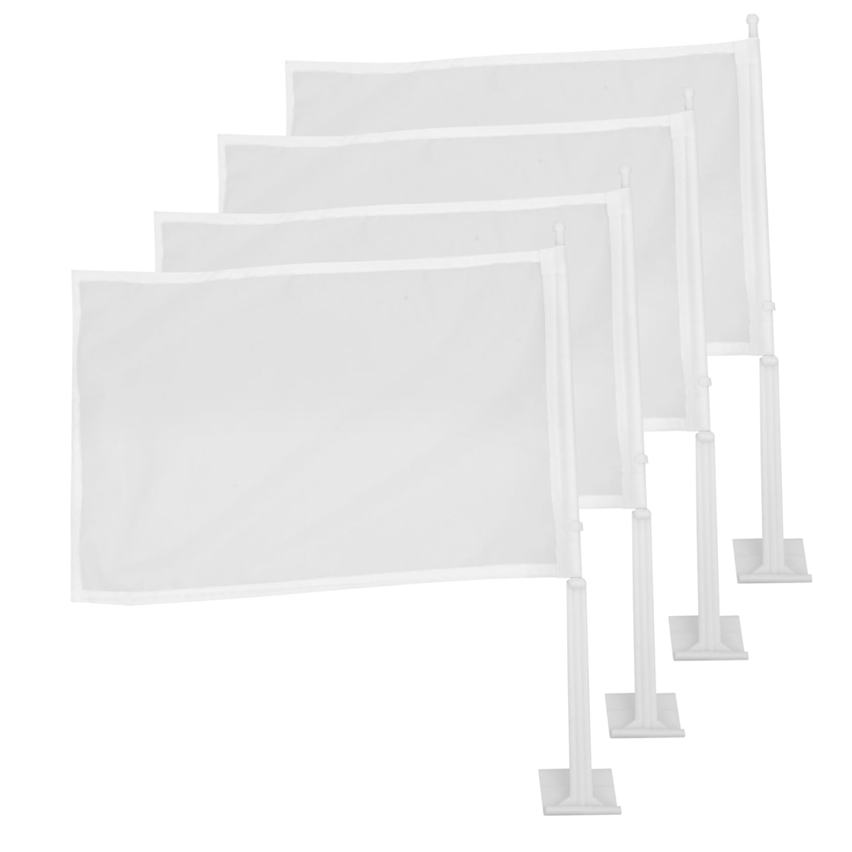 OUNONA 4pcs DIY Blank Hand Flag for Car Decoration Referee Flag Signal Flags for Race Conducting