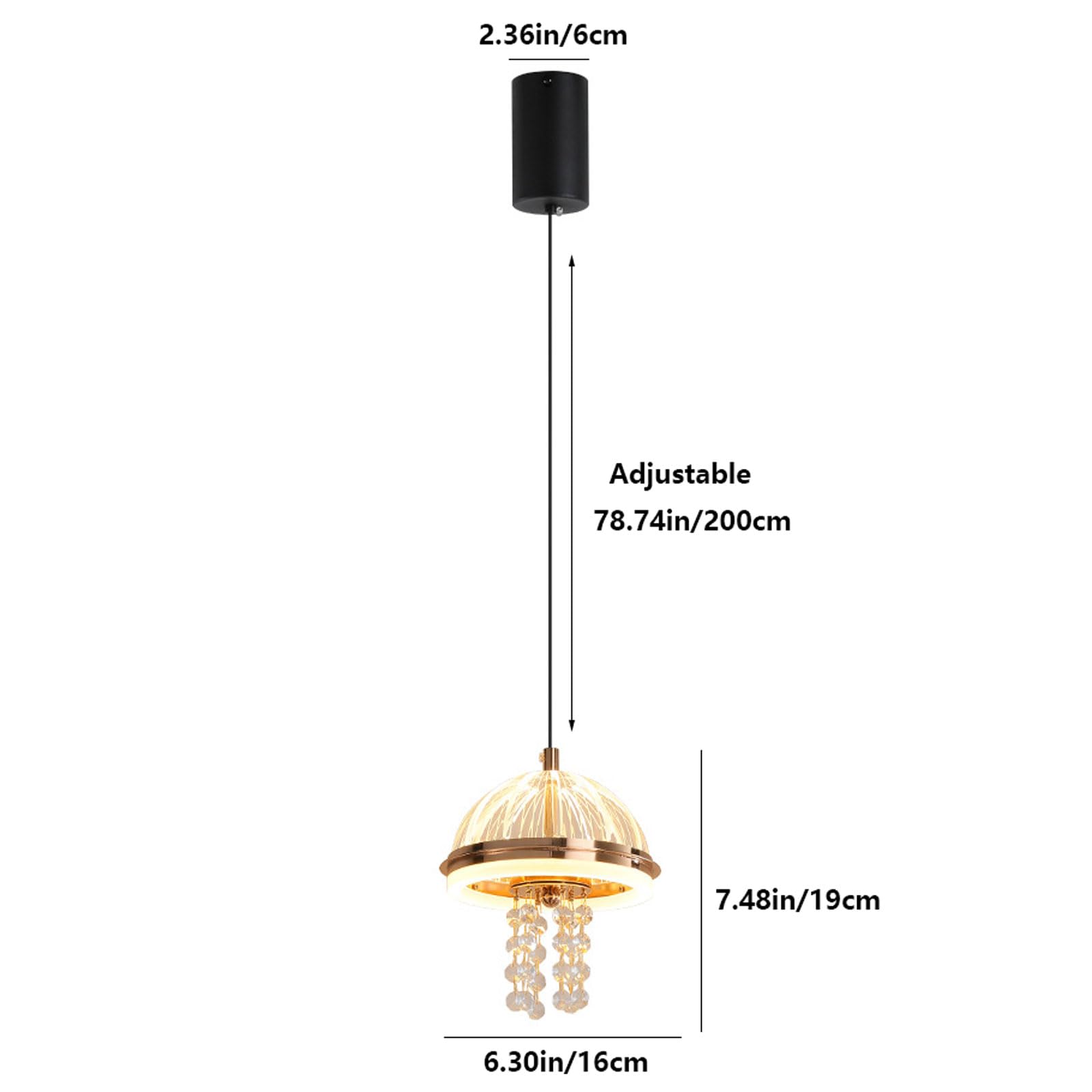 Złota akrylowa lampa wisząca przy łóżku, kreatywna lampa wisząca w kształcie meduzy, nowoczesny minimalistyczny żyrandol do jadalni, odpowiedni na balkon i do jadalni