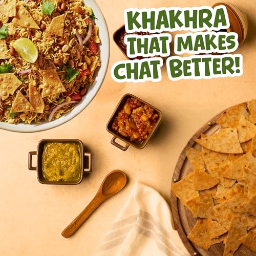 Image of JAWAI ROASTED WHOLE WHEAT KHAKRA COMBO- Punjabi, Manchurian, Cheese, Pani puri Khakhra, Plant Based, Ready To Eat Healthy Snacks Vaccum Packed (Pack of 4-200 gms each)