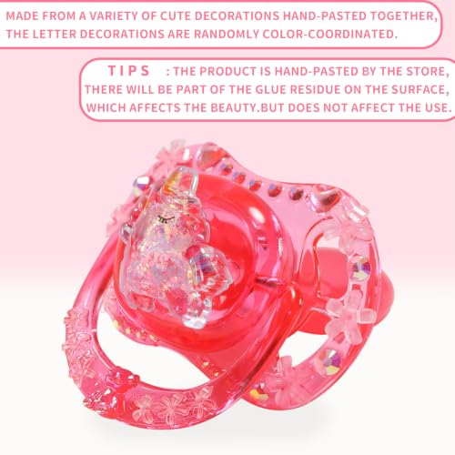 Image of CutiePlusU DIY Pacifier Large Size Handmade Pink