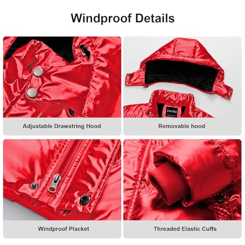 Image of Pursky Men's Puffer Jacket Waterproof Winter Bubble Coats Ski Parka Fur Hooded
