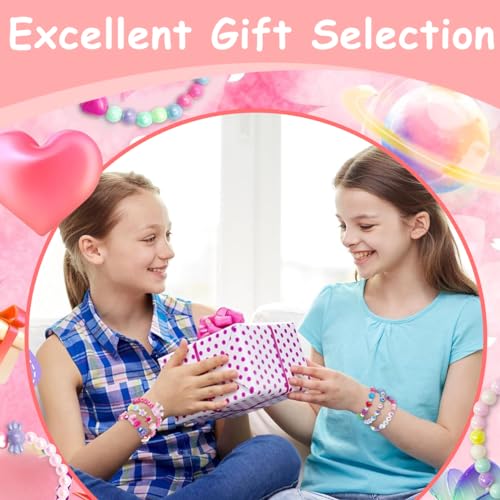 Image of SANNIDHI 6Pcs Beads Bracelet for Girls Kids Friendship Bracelet Cute Bracelets Set Toddler Costume Jewelry Party Pretend Play Birthday Christmas