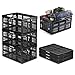 CleverMade Collapsible Utility Crates - Black 3 Pack 45L / 11 Gal holds 66 lbs - Stackable Containers Heavy Duty Capacity Crates Space-Saving Baskets