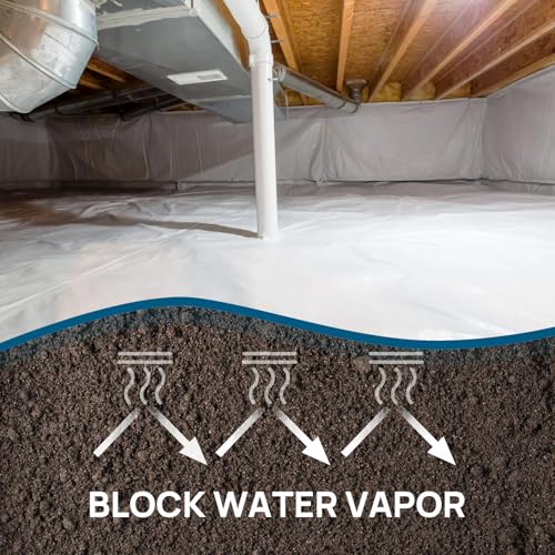 ARGENDON 14 Mil Vapor Barrier for Crawl Space - 10' x 100' Thick Plastic Sheeting, Drop Cloth Moisture Barrier Covering for Crawlspace Encapsulation, Commercial & Residential Use by ARGENDON - Image 3