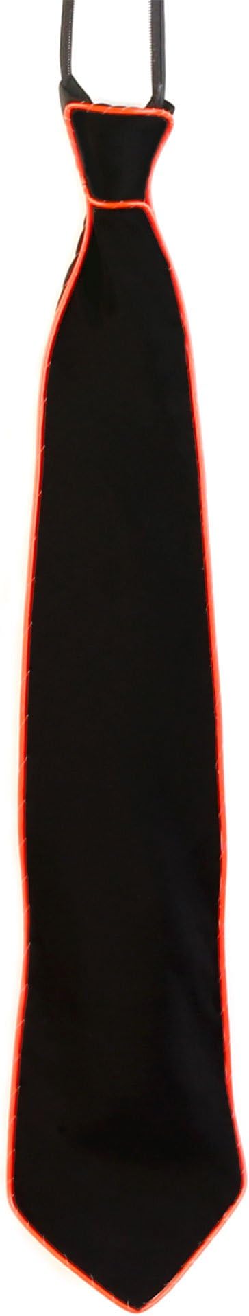 Red Light Up Neck Tie With EL Glowing Wire And 3 Settings - Perfect For a Party, Rave, Fancy Dress Costume & Festival (Battery Powered), By Party Train Express