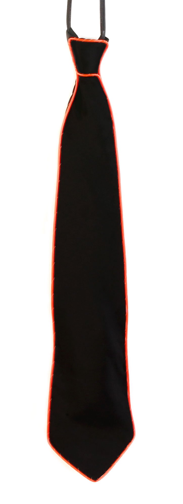 Red Light Up Neck Tie With EL Glowing Wire And 3 Settings - Perfect For a Party, Rave, Fancy Dress Costume & Festival (Battery Powered), By Party Train Express