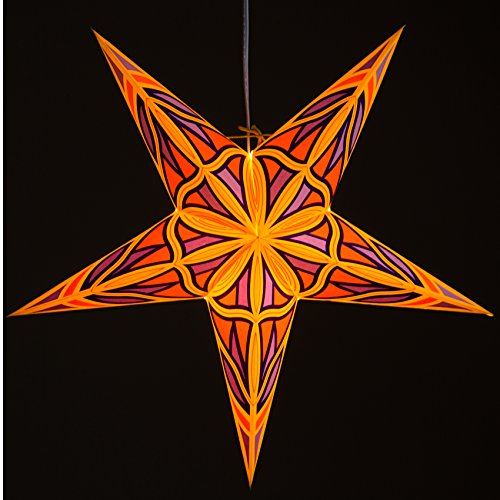 Image of Mosaic Paper Star Lantern with 12 Foot Power Cord Included