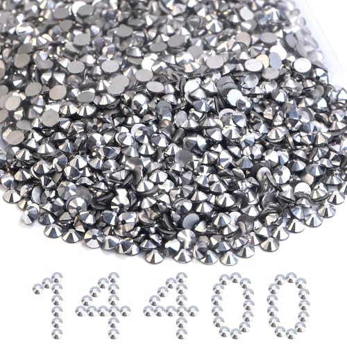 Image of Flatback Rhinestones Bulk, 14400PCS Silver Rhinestones for Clothes DIY Decoration Crafts, Silver, SS16, 3.8-4.0mm