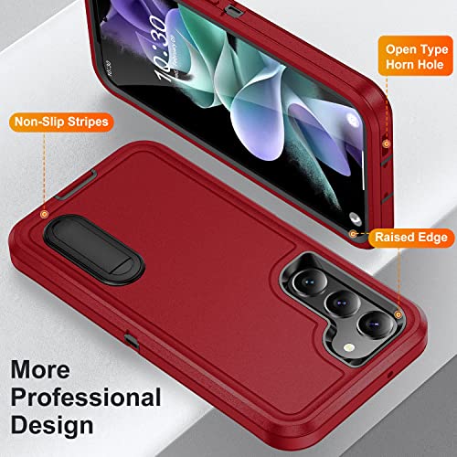 Coque rouge Galaxy S23 avec béquille pour éviter les chutes
