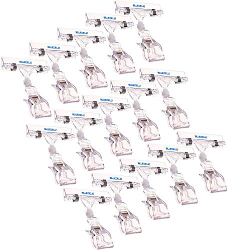 BCP 15pcs Clear Color Plastic Rotatable POP Clip-on Style Merchandise Sign Display Clip Holder