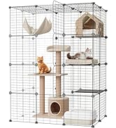 Amazon.co.jp: Topzoo 猫 ケージ トイレ付き 高さ143×幅107