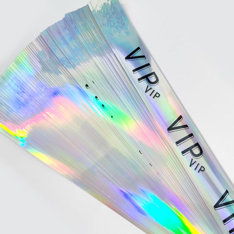 SYOSI 50 Pack VIP Plastic Wristbands Party Wristbands for Events VIP Custom Plastic Silver Paper Wrist Bands Lightweight Bracelets Waterproof Wrist Bands Arm Bands for Events Concerts