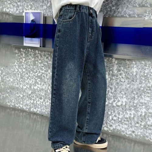 Baby Boys' Baggy Jeans Pants High Waisted Full Length Trousers Denim Casual Classic Pants with Pockets2