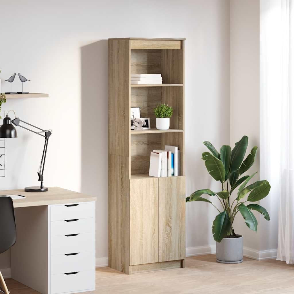 vidaXL Hochschrank Sonoma-Eiche 50x35x180 cm Holzwerkstoff mit Tür - Beistellschrank, Lagerschrank