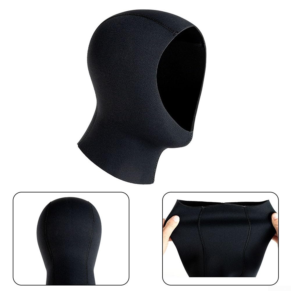 Bonnet à capuche en néoprène - Choix parfait pour la plongée avec tuba, le surf et toutes les activités nautiques (L/XL 3 mm noir)
