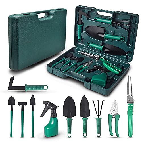 Kit de Ferramentas de Jardinagem 10 Peças Maleta - AMOVO Fox Gard...