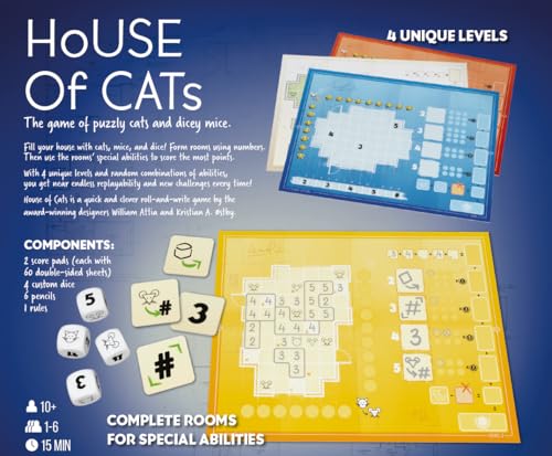 House of Cats juego de mesa roll and write 10+ años 1-6 jugadores miniatura 3