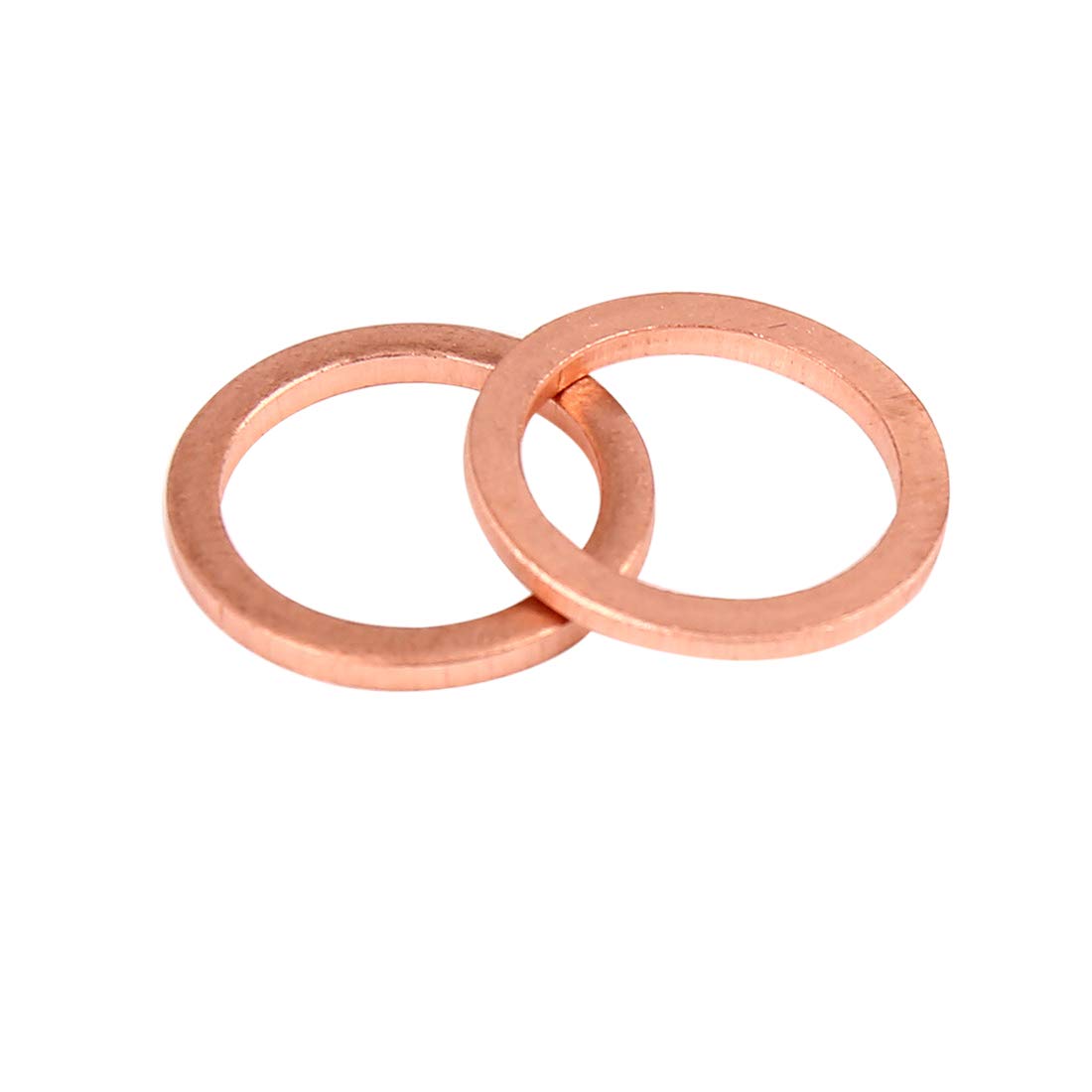 X AUTOHAUX 10pcs Copper Washer Flat Sealing Ring Spacer for Car 12 x 16 x 1.5mm, Rose Gold Tone, 12*16*1.5mm - Image 3