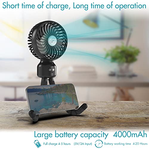 2022 Updated Stroller Fan, Automatic Oscillation Portable Fan, 4000Mah Rechargeable Battery Operated Fan Mini Handheld Personal Fan Small Usb Fan For Baby Stroller Crib Bike Treadmill Travel Desktop #TOP3