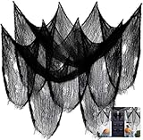 Halloween Deko Stoff, 120 x 1000 cm Gruseliges Tuch Unheimlich, Halloween Horror Dekostoff Käsetuch Baumwolle, Tücher Dekorationen für Hallowee Party Spukhäuser Türöffnungen