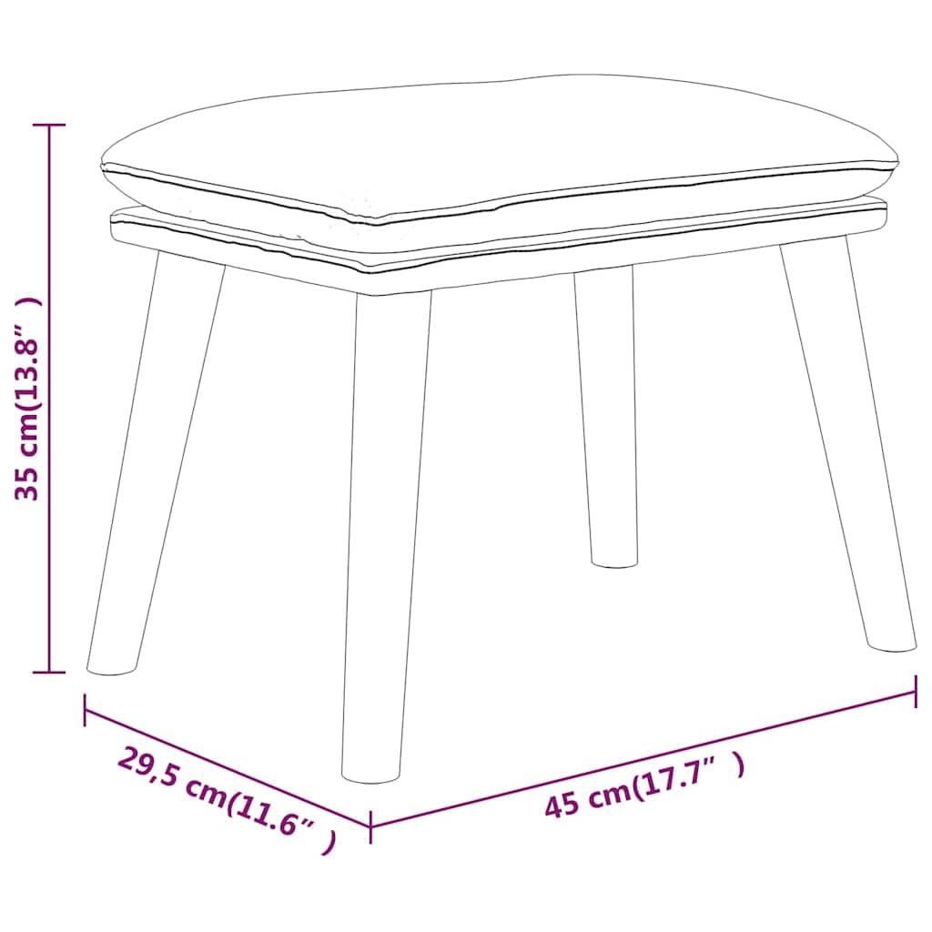 Hothingwell Podnóżek czerwony 45x29,5x35 cm Tkanina