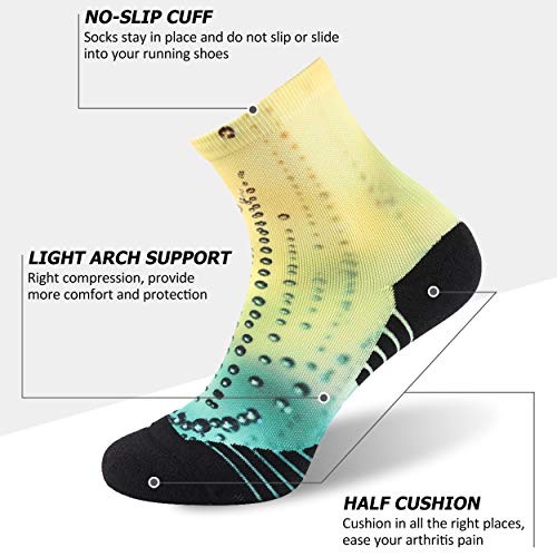 Huso Running Socks For Men, Funky Colorful Novelty Pattern Cushioned Socks For Summer Workout Running, Hiking, Biking 4 Pairs (Multicolor, Xxl) #TOP3