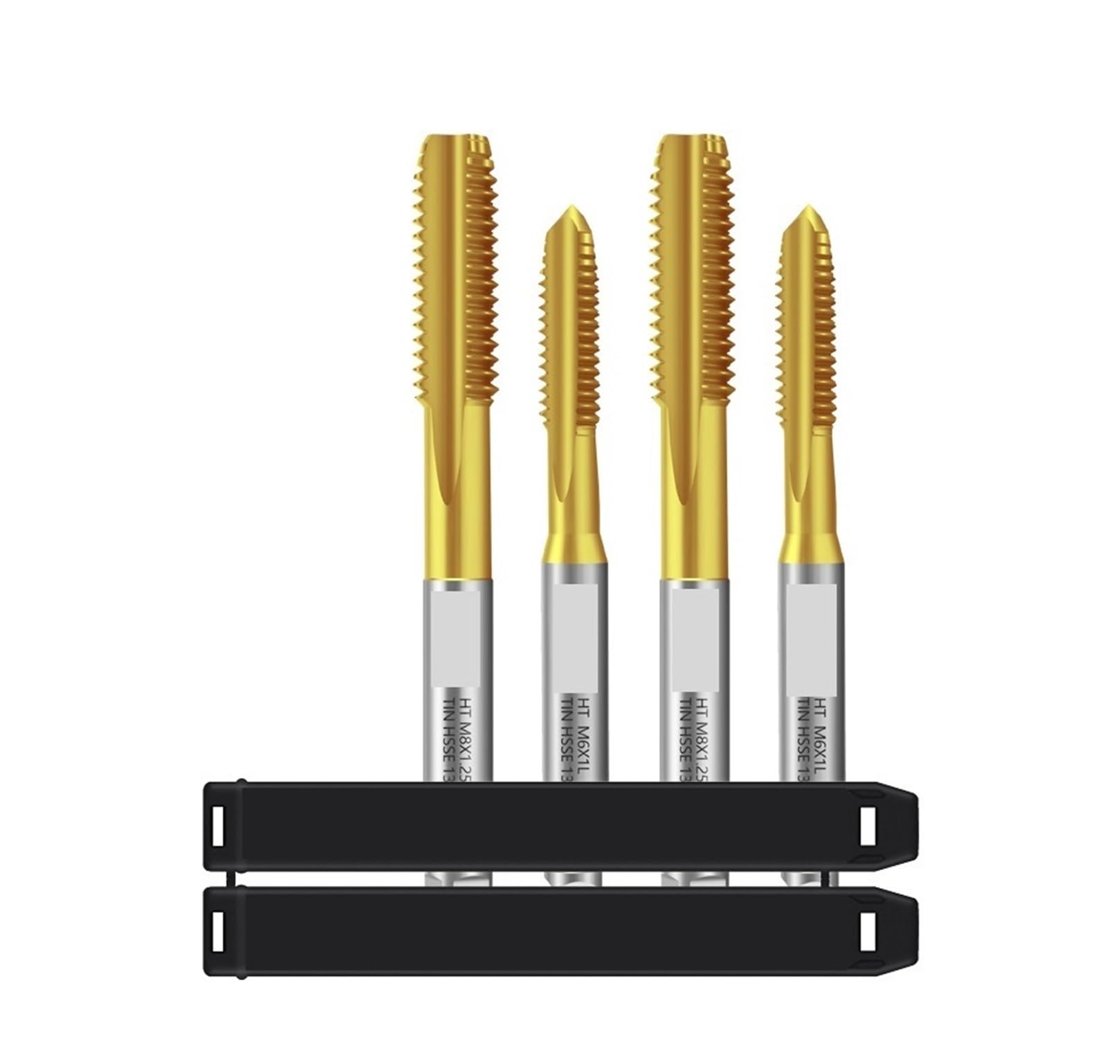 Juego de Brocas para Taladro, machos de roscar Rectos Acanalados para Mano Izquierda, con Revestimiento Tap, M2-M12